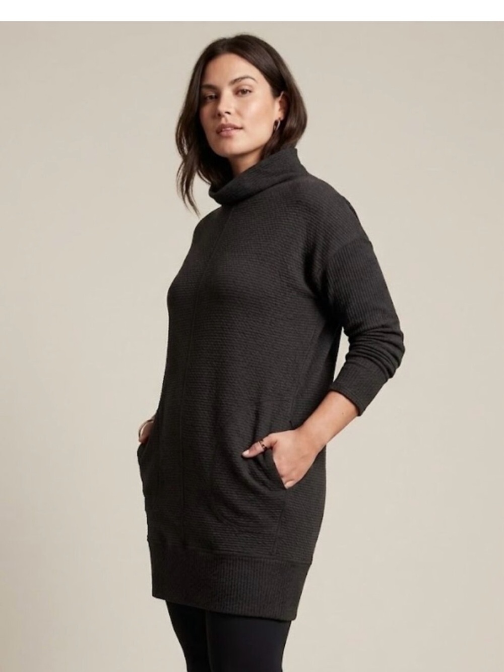 lululemon athletica Charcoal Turtleneck Longline Pocket Sweater